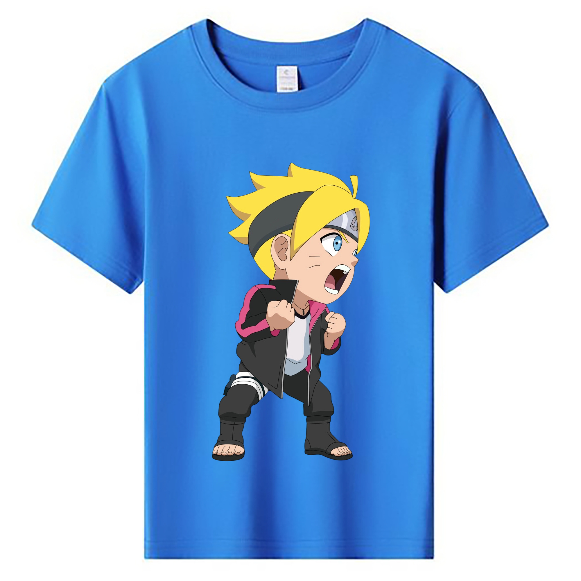 （画像用） NARUTO -ナルト- うずまき ボルト Uzumaki Boruto 綿100％キッズTシャツ（フロントプリント）